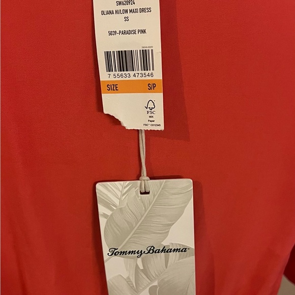 NWT SZ S/P Tommy Bahama Oliana Hi-Lo dress in Paradise Pink Org. $135 - Picture 5 of 5